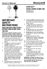 Предварительный просмотр 1 страницы Honeywell QUIETSET HS1655 Series Owner'S Manual