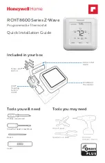 Honeywell RCHT8600 Quick Installation Manual preview