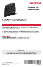 Preview for 1 page of Honeywell RedLINK Installation Instructions Manual