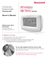 Preview for 1 page of Honeywell RET97C Series Owner'S Manual