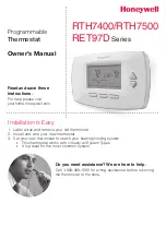 Preview for 1 page of Honeywell RET97D series Owner'S Manual