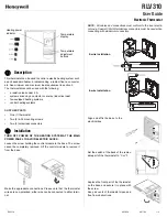 Предварительный просмотр 1 страницы Honeywell RLV310 User Manual