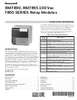 Preview for 1 page of Honeywell RM7895 Series Installation Instructions Manual