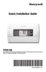 Honeywell RTH1100 series Quick Installation Manual preview