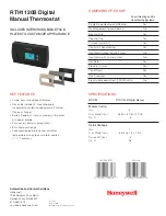 Предварительный просмотр 2 страницы Honeywell RTH1120B Specification Sheet