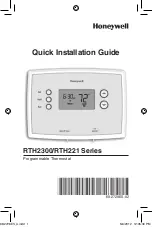 Honeywell RTH221 Series Quick Installation Manual preview