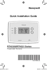 Honeywell RTH221 Series Quick Installation Manual предпросмотр