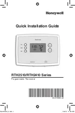 Предварительный просмотр 1 страницы Honeywell RTH2410 Series Quick Installation Manual