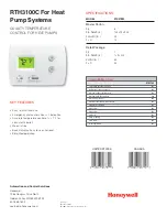 Preview for 2 page of Honeywell RTH3100C Specifications