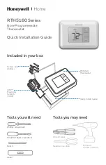 Honeywell RTH5160 Series Quick Installation Manual предпросмотр