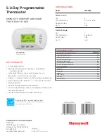 Preview for 2 page of Honeywell RTH6300B Specifications