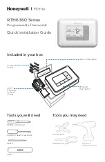 Preview for 1 page of Honeywell RTH6360 Series Quick Installation Manual