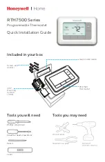 Honeywell RTH7500 Series Quick Installation Manual preview