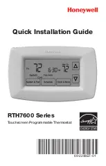 Preview for 1 page of Honeywell RTH7600 Series Quick Installation Manual