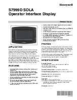 Honeywell S7999D SOLA User Manual предпросмотр