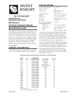 Preview for 1 page of Honeywell SILEN KNIGHT IDP-Zone-6 Installation And Maintenance Instructions Manual