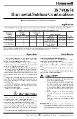 Preview for 1 page of Honeywell Super Tradeline Q674F Installation Instructions Manual