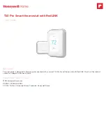 Preview for 1 page of Honeywell T10 Pro RedLINK User Manual