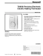 Preview for 1 page of Honeywell T4800A Product Data