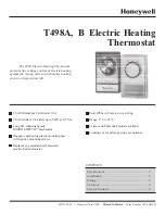 Preview for 1 page of Honeywell T498A Manual