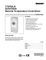 Honeywell T7079A Product Data предпросмотр