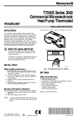 Preview for 1 page of Honeywell T7300E Series Installation Instructions Manual