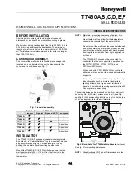 Предварительный просмотр 1 страницы Honeywell T7460A Installation Instructions Manual