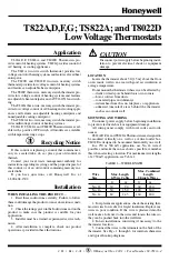 Preview for 1 page of Honeywell T8022D User Manual