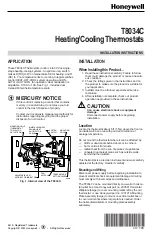 Preview for 1 page of Honeywell T8034C Installation Instructions Manual