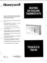 Preview for 1 page of Honeywell T810A Manual