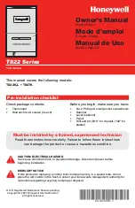 Preview for 1 page of Honeywell T822K Owner'S Manual