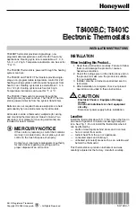 Preview for 1 page of Honeywell T8400B Installation Instructions Manual