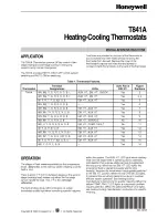 Honeywell T841A Installation Instructions Manual preview