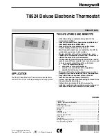 Honeywell T8524 Product Data preview