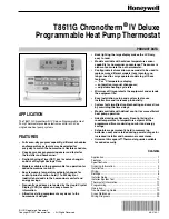 Preview for 1 page of Honeywell T8611G Chronotherm IV Deluxe Manual