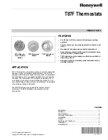 Preview for 1 page of Honeywell T87F Series Product Data