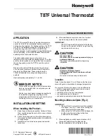 Preview for 1 page of Honeywell T87F Installation Instructions