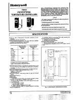 Предварительный просмотр 1 страницы Honeywell T991A Specifications