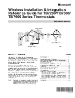 Preview for 1 page of Honeywell TB7200 Series Wireless Installation & Integration Reference Manual