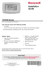 Preview for 1 page of Honeywell TH7000 Series Installation Manual