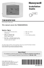 Preview for 1 page of Honeywell TH8320ZW1000 Installation Manual