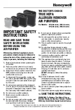 Preview for 1 page of Honeywell THE DOCTOR'S CHOICE HPA090 Series Manual