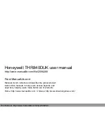 Honeywell thr840duk User Manual preview