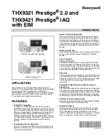 Preview for 1 page of Honeywell THX9321 Prestige 2.0 Product Data