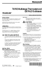 Preview for 1 page of Honeywell Tradeline Q674A Manual