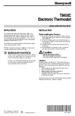 Honeywell TRADELINE T8400C Installation Instructions Manual preview