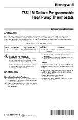 Preview for 1 page of Honeywell Tradeline T8611M Installation Instructions Manual