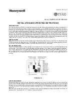 Предварительный просмотр 1 страницы Honeywell TS300 Installation And Operating Instructions