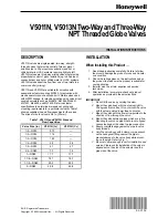 Honeywell V5011N Installation Instructions preview