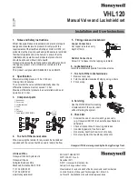 Preview for 1 page of Honeywell VHL120 Installation And User Instructions